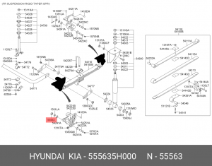 Гайка HYUNDAI HD65,72,78,170,County рессоры OE 555635H000 HYUNDAI KIA