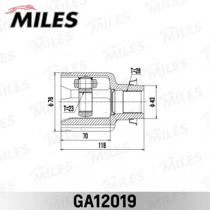 ШРУС внутренний правый Mazda 3 АКПП 03-08 GA12019 GA12019 MILES