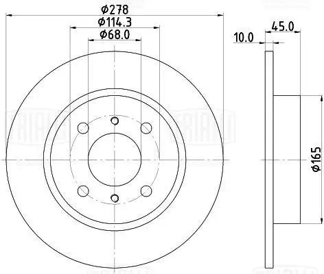 Диск торм. Nissan Primera (96-) зад. d=278 (DF 140115) DF 140115 TRIALLI