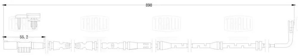 Датчик износа колодок Land Rover Discovery Sport (14-) зад. L=890 (PFS 0118) PFS 0118 TRIALLI