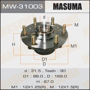 ступица передняя!\ Mitsubishi L200 2.5TD 06-09 MW-31003 MASUMA