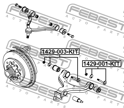 Болт с эксцентриком ремкомплект SSANG YONG REXTON 2001-2013 1429-003-KIT 1429-003-KIT FEBEST