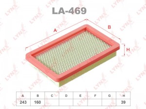 Фильтр воздушный подходит для MAZDA 323 1.3-1.8 94-98/1.5-2.0 98-04/Premacy 1.8- LA-469 LYNXAUTO