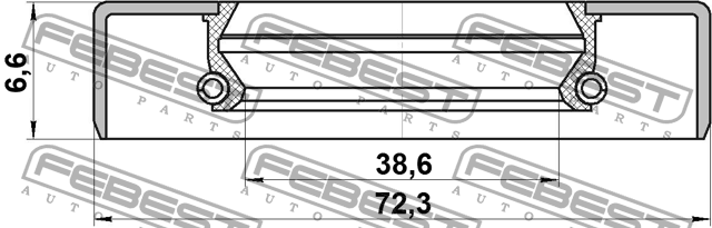Сальник привода NISSAN NAVARA D40M 2005- (40X72X6.6) 95GDY-40720707X 95GDY-40720707X FEBEST