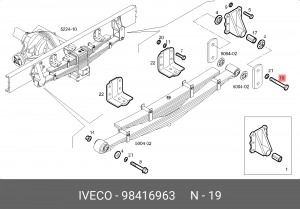 98416963 Болт M20X135мм серьги зад.рессо 98416963 IVECO