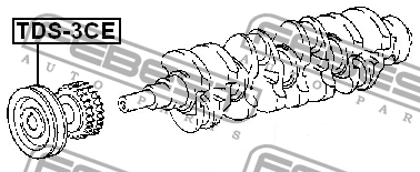 Шкив коленвала TOYOTA CALDINA AT191,CT19#,ET196,ST19# 1992.11-2002.06 TDS-3CE TDS-3CE FEBEST