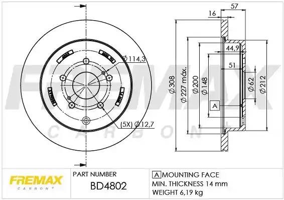 диск тормозной задний!\ Suzuki Grand Vitara 1.6-3.2 05> BD4802 FREMAX