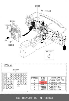 Предохранитель 10А HYUNDAI Elantra OE 1879001116 HYUNDAI KIA