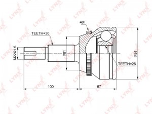 ШРУС наружный TOYOTA Camry (06-11) LYNX CO-3692A LYNXAUTO