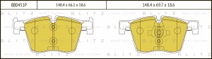 колодки дисковые передние!\ BMW X3 F25 3.0/2.0d 10> BB0451P BLITZ