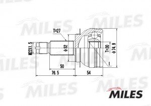 ШРУС перед.нар. SUBARU Forester 07- / Impreza 07-/ Legacy 03- (30X53.6X27) GA204 GA20424 MILES