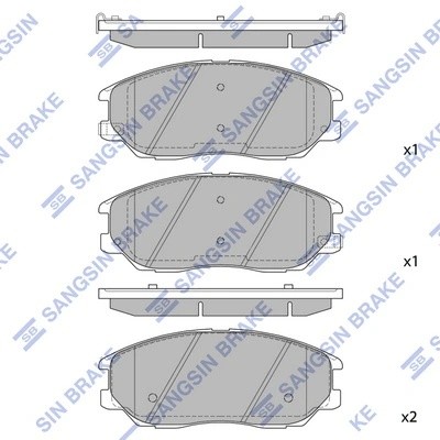 Колодки тормозные дисковые Hyundai XG 350, Ssangyong Rodius 2.7/3.5i V6 03 SP116 SP1161 SANGSIN