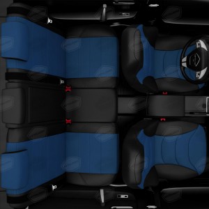 Авточехлы универсальные экокожа черно-синие комплект Recaro AVTOLIDER UREK310303 AVTO LIDER 1