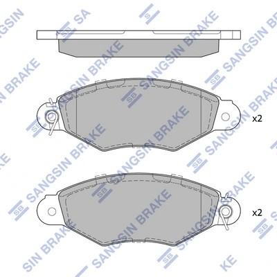 Колодки передние PEUGEOT 206 SP1891A SP1891A SANGSIN
