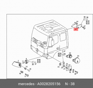 Фонарь габаритный правый КамАЗ-5490 A 002 820 51 56 MERCEDES BENZ