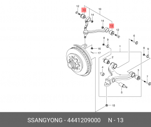 Сайлентблок SSANGYONG Actyon (07-),Kyron (07-),Actyon Sports (07-) рычага передн 4441209000 SSANG YONG