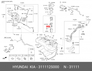Насос топливный HYUNDAI ix35 (10-) KIA Sportage (10-) (2.0) OE 311112S000 HYUNDAI KIA