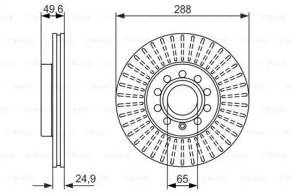 Диск тормозной передний  2шт 0 986 479 939 BOSCH
