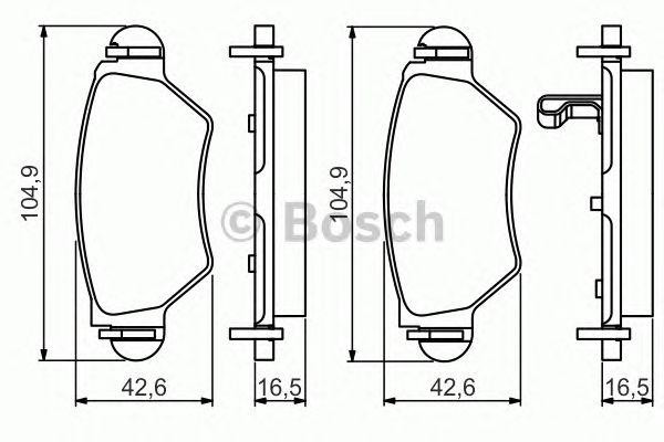 Колодки торм.зад. 0 986 495 250 BOSCH