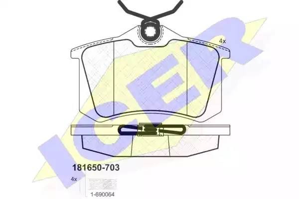 181650-703 колодки дисковые задние !\ Renault Scenic 1.4i-1.9DTi 99-03 181650703 ICER