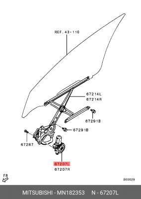 ДВИГАТЕЛЬ СТЕКЛОПОДЪЕМНИКА ЗАДНЕЙ ДВЕРИ MN182353 MN182353 MITSUBISHI