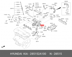 Шпилька HYUNDAI Porter 2 турбокомпрессора OE 285152A100 HYUNDAI KIA