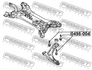 Болт MITSUBISHI OUTLANDER 2012- 0498-004 0498-004 FEBEST