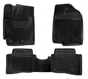 Коврики салона Kia Rio 2011 г.в. полимерный черный "AIRLINE" (высок. борт, крепе ACM-PS-41 AIRLINE