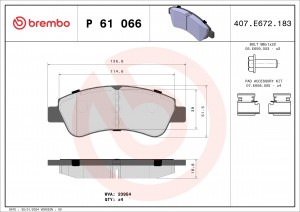 P61066 840 10!колодки дисковые п.\Peugeot 206/207/307, Citroen Xsara/Berlingo/C3 P61066 BREMBO