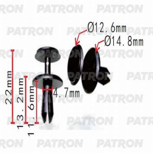 Клипса пластмассовая Audi, Seat, Skoda, Volkswagen применяемость  универсальный  P370212 PATRON