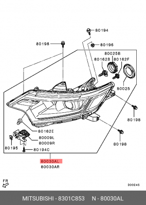ФАРА ПЕРЕДНЯЯ ЛЕВАЯ В СБОРЕ  8301C853 8301C853 MITSUBISHI
