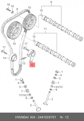 Ролик ремня ГРМ натяжной 244102X701 HYUNDAI KIA
