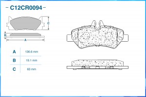 Тормозные колодки задние Low Metallic C12CR0094 C12CR0094 CWORKS