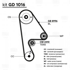 Ремень ГРМ Honda HR-V (98-) 1.6i (104*24) (HNBR стекловолок.) (GB 8996) GB 8996 TRIALLI