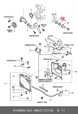 Прокладка KIA Avella,Rio,Spectra корпуса термостата OE KB62115173A HYUNDAI KIA