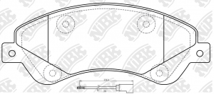Колодки тормозные FORD Transit (06-) передние (4шт.) NIBK PN0505W NIBK