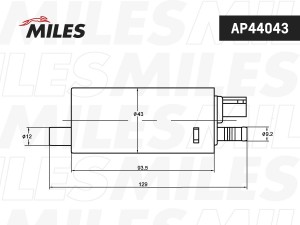 Насос топливный VECTRA A,B/ASTRA G/ 3bar (BOSCH 0580314097) AP44043 AP44043 MILES