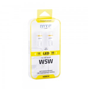 Лампа светодиодная 12V W5W T10W 2.1х9.5d блистер (2шт.) MTF W5W40PT MTF