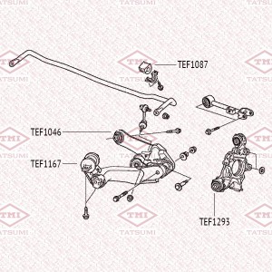 Комплект сайлентблоков заднего нижнего рычага HONDA CR-V 07- TEF1167 TEF1167 TATSUMI
