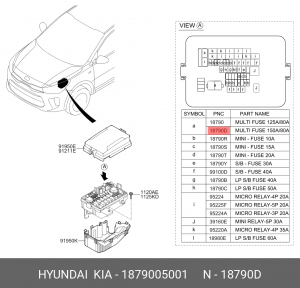 Предохранитель HYUNDAI 150А OE 1879005001 HYUNDAI KIA