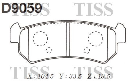 D9059 колодки дисковые задние!\ Daewoo Nubira 1.6i/1.8i 03> D9059 MK KASHIYAMA