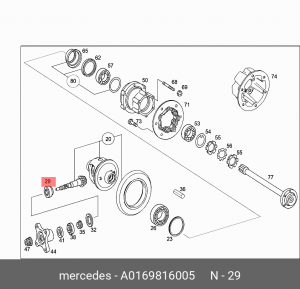 подшипник трансмиссии! редуктора внутр. \MB 515 A 016 981 60 05 MERCEDES BENZ
