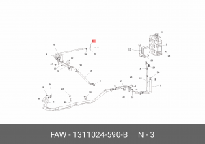 Штуцер FAW J6,3310 шланга для дегазации OE 1311024-590-B FAW