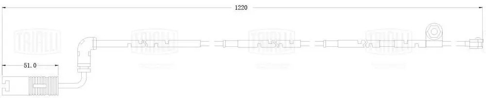 Датчик износа колодок Land Rover Range Rover III (05-) зад. L=1220 (PFS 0221) PFS 0221 TRIALLI