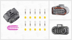 разъём 10ти контактный (5X5)(комплектация: 10-pin, 10 уплотнений, фиксатор) (ан. 7749235 TE PARTS