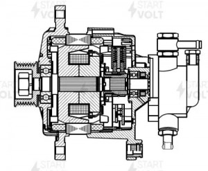 Генератор ГАЗель Next,NN дв.G21A 14В 140А с вакуумным насосом в сборе STARTVOLT LG 0322 START VOLT