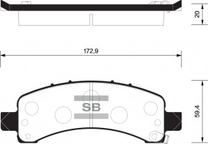 Колодки тормозные дисковые Chevrolet Tahoe 95/Suburban 00/Avalanche 02 SP1558 SP1558 SANGSIN