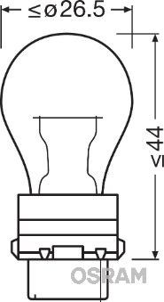 Лампа 12V PY27/7W W2.5x16q желтая OSRAM 3757AK OSRAM