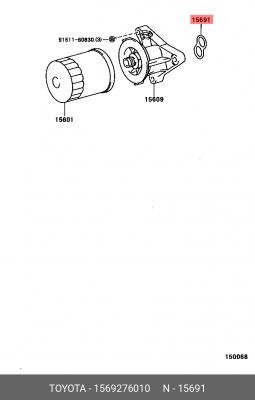 Прокладка масляного фильтра 15692-76010 15692-76010 TOYOTA