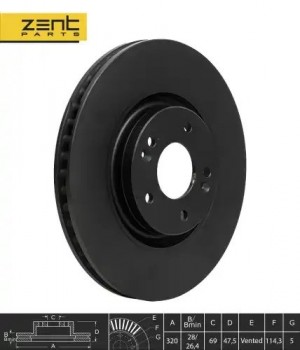 диск тормозной передний Z06178 ZENTPARTS